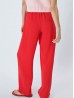 Solid Color Wide-Leg Cropped Pants W/ Tie Belt